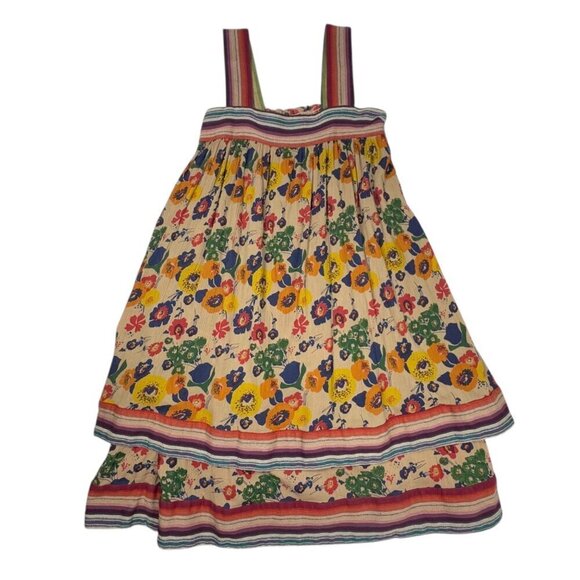 WARM NY Babydoll Mini Dress Sz.XS Tiered Floral Smocked Back Sundress Boho - Picture 12 of 13